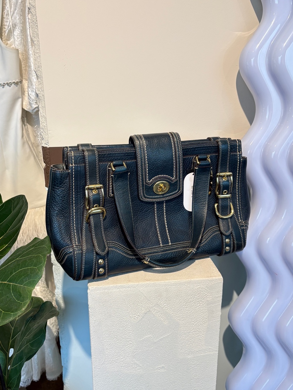 Coach Hampton Miranda Satchel in Midnight Blue